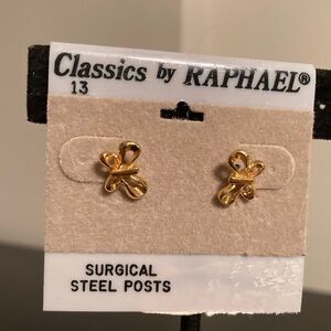 Classics by Raphael Gold Bow Earrings